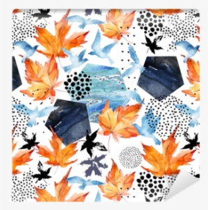 Autumn Watercolor Background - Abstract Summer Geo Pattern On Sport Watch