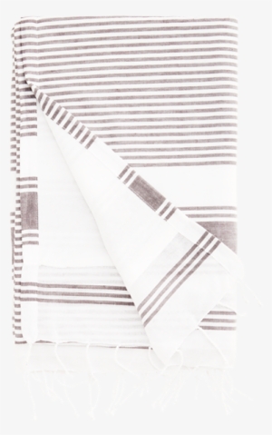 Grey Towel With White Stripes - Towel