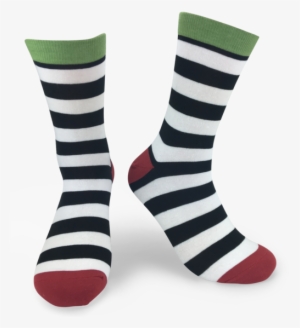 Men's Colorful Stripe Crew Socks W/ Black And White - Sock