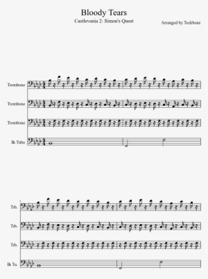 Bloody Tears Sheet Music Composed By Arranged By Teckbone - Castlevania Simon's Theme Music Sheet