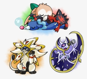 Sunny Moon Moon And Sleepyheads Stickers By Softmonkeychains-da2bwdp - Alola Starters