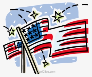 American Flags Royalty Free Vector Clip Art Illustration - 4th Of July Military