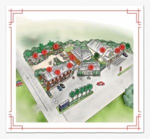 A Watercolor Map Of The Entire Kong Lung Center - Kīlauea