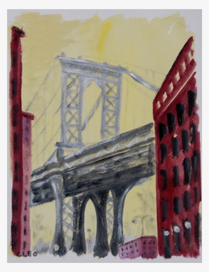Manhattan Bridge New York Abstract Painting By Cleo