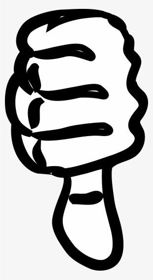 Picture Of Thumbs Down - Black And White Png