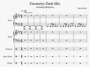 Geometry Dash Mix Sheet Music Composed By Ben Herbert - Aaron Goldberg Shed Transcription