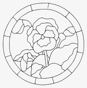 How To Set Use Stained Glass Pansy Outline Clipart
