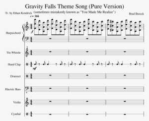 Gravity Falls Theme Song Sheet Music Composed By Brad Gravity