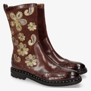 Ankle Boots Amelie 39 Crock Lima Wine Embrodery Paisley - Work Boots