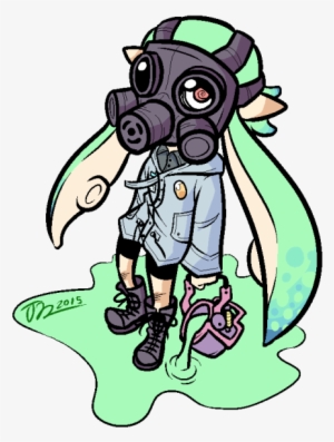 Drew My Squid Kid - Splatoon Gas Mask Art