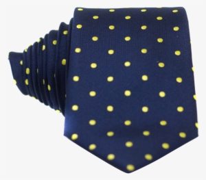 Classic Navy Blue And Yellow Dot Necktie - Men's Nice. Modern Menswear Men's Assorted Silk Ot