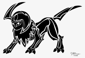 Absol Transparent Black And White Banner Transparent - Pokemon Silhouette Absol
