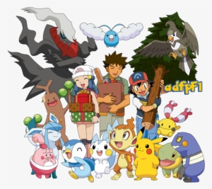Ash , Maya, Brock Y Pokemon (01) By Adfpf1 - Todos Los Pokemon De Brock