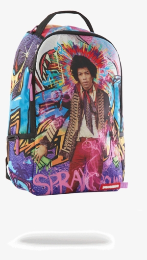 Sprayground- Jimi Hendrix Dream Backpack Backpack - Jimi Hendrix Sticker, Black