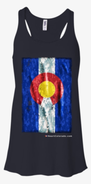 Digital Camo Colorado Flag Ladies' Racerback Tank-heart - Shirt