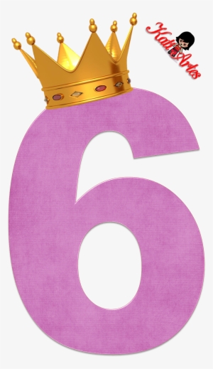 Alfabetos De Números Violeta Claro Con Coronas - Numero 6 Princesa Sofia