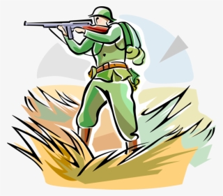 Ww1 Soldier With Weapon Royalty Free Vector Clip Art - Ww1 Soldier With Gun