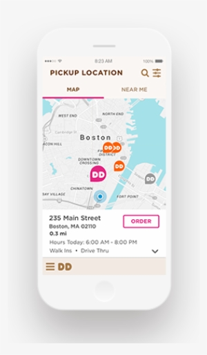 A Mobile Phone With The Dunkin' Donuts Mobile App Open - Mobile Phone