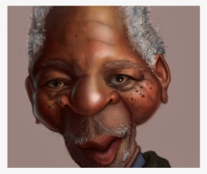 Morgan Freeman Caricature - Morgan Freeman Close Up