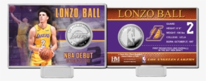 Los Angeles Lakers Lonzo Ball Debut Game Silver Coin - Dallas Mavericks Dirk Nowitzki Highland Mint Player