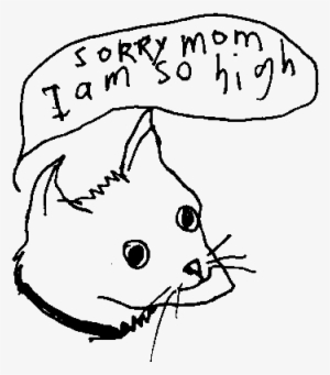 Cat Lol Trippy Weed Marijuana Smoke Pot 420 Cats High - Sorry Mom I M So High