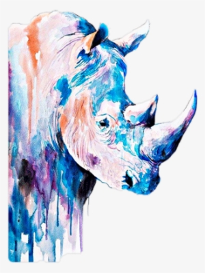 Watercolor Painting Rhino