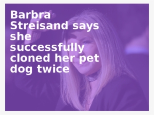Barbra Streisand Says She Successfully Cloned Her Pet - Obama Yes We Can
