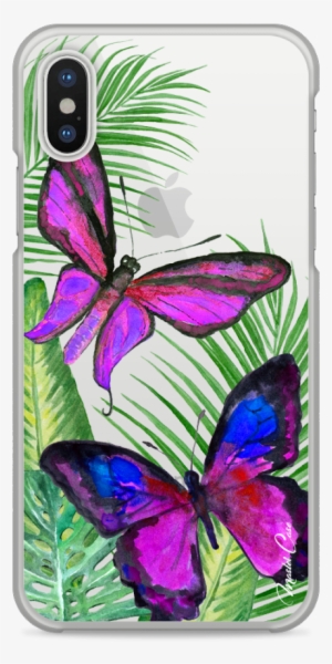 Coque Iphone X Fuchsia Watercolor Butterflies - Iphone 6s