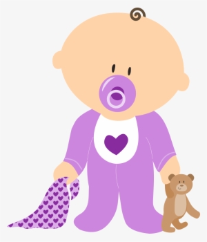 Of Baby In Violet Clothes With Free - Gender Neutral Babies Clip Art