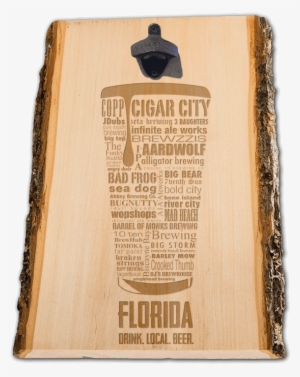 Florida State Craft Beer Laser Engraved Custom Wooden - Laser Engraving Of Wood