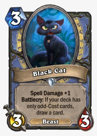 Black Cat Blizzard Gloomstag Enus - Hearthstone New Cards Witchwood