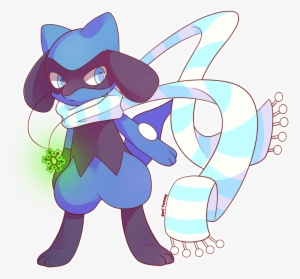 Picture Black And White Download Commission By Seviyummy - Riolu With A Blue Scarf