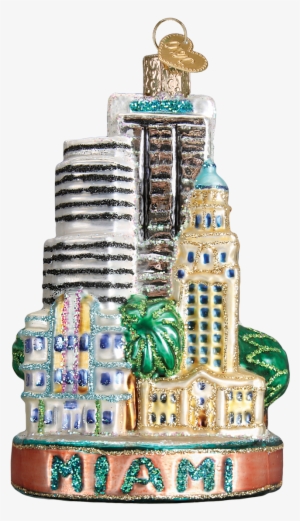 Miami City Glass Ornament By Old World Christmas