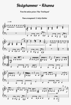 rihanna sheet music 1 of 4 pages - sledgehammer score