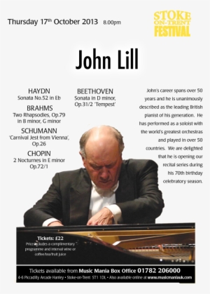 John Lill Piano Recital At Forum Theatre - John Lill