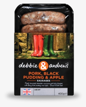 Black Pudding Apple Sausages - Debbie And Andrews Pork Sausages 600g