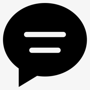 Chat Oval Black Interface Symbol With Text Lines Comments - Messaging Icon Black Png