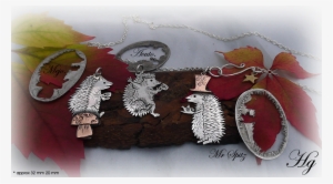 handmade, handcrafted, recycled, silver, hedgehog, - pigeons and doves