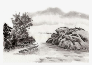 Clip Art Stock Ink Wash Painting Landscape Painting - Chinese Black Ink Painting