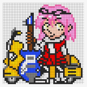 Haruko Haruhara From Fooly Cooly Perler Bead Pattern - Flcl Perler