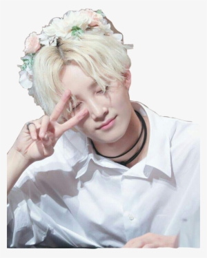 Kpop Freetoedit Sticker By - Jeonghan Short Hair Blonde