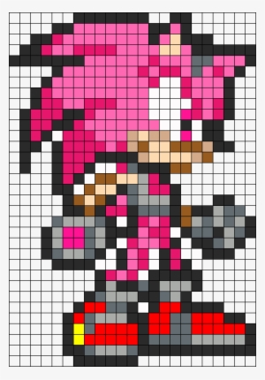 Amy Rose Hedgehog Perler Bead Pattern / Bead Sprite - Gold Sonic Pixel Art