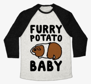 Furry Potato Baby Guinea Pig Parody Baseball Tee - Skeleton Memes