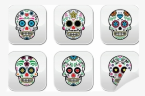 Mexican Sugar Skull, Dia De Los Muertos Buttons Set - Jolly Coroner: A Picaresque Novel [book]