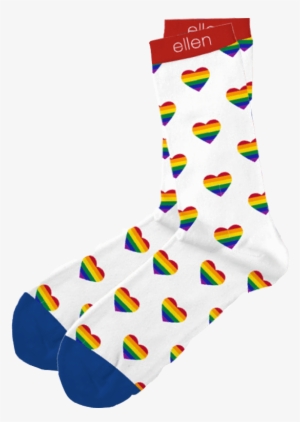 Ellen Degeneres Show Rainbow Heart Socks Png Free Library - Ellen Degeneres Show Rainbow Hearts Socks