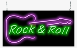 Rock N Roll Guitar Neon Sign - Neon Sign
