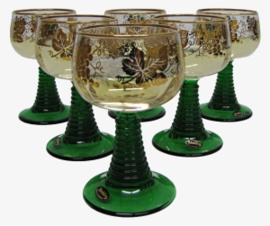 Wein Römer - German Wine Glass Set (6) - Gold Trim