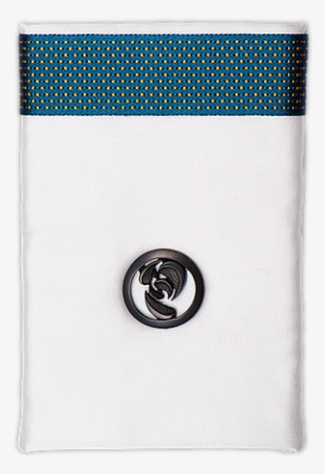 White 100% Silk Hand-tailored Pocket Square With Dark - Badge