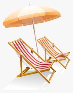 Available In Png Format - Beach Umbrella And Chair Png