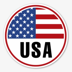 Usa Round Flag Sticker - American Flag Clipart Black And White
